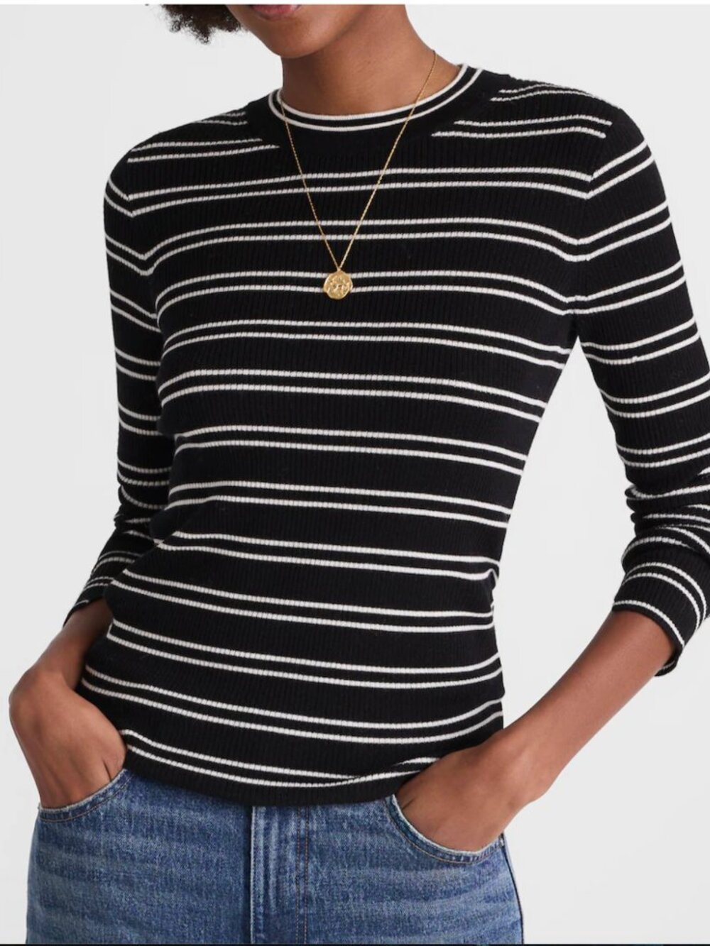 Madewell - Double Layered Crewneck in Merino-Silk Blend